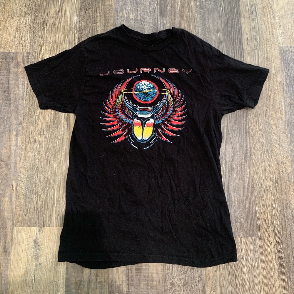 Vintage Band Tee Journey Black Graphic T-Shirt